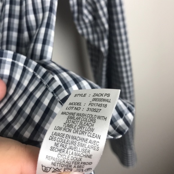Theory Zack PS Button Down Plaid Shirt Gray & Black Size Medium - Picture 5 of 8